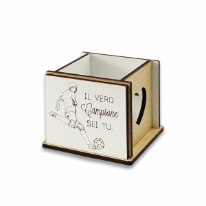 Witty / Cassetta legno calciatore incisione personalizzata - sfuso