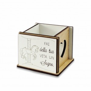 Witty / Cassetta legno carosello incisione personalizzata - sfuso