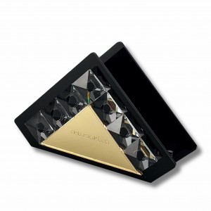 Narciso / Portatovaglioli plex nero e oro con cristalli