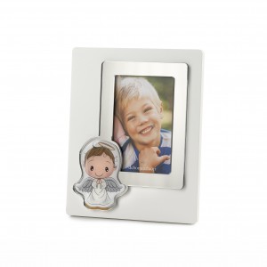Portafoto in plex argento con stampa angelo boy