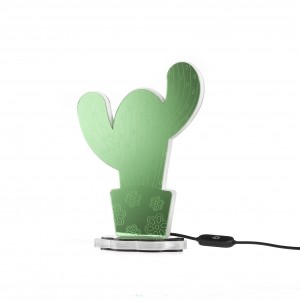 Lampada led a forma di cactus in plex specchio verde
