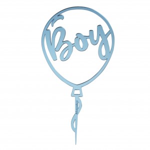 caketopper stick Ø15cm PALLONC.BOY-SPECCH.BLU