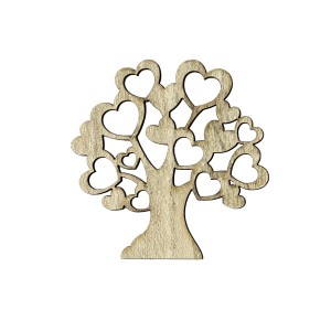 APPLICAZ.ALBERO- CUORICINI PC. CM 5*5 LEGNO (SFUSO IMBUST.)