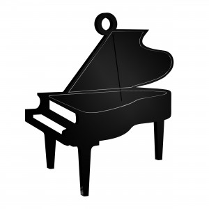 Pendente Pianoforte in plex nero, cm 5x5
