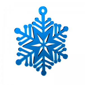 Pendente Natale - Fiocco di neve in specchio blu cm Ø 10