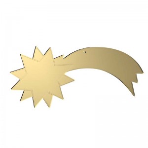 Stella cometa media in specchio oro - 35 x 14,5 cm
