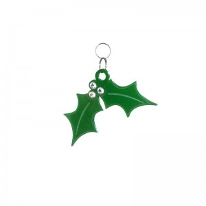 Pendente Natale - Vischio in plex verde e strass cm 9x7 h