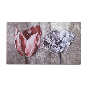 Pannello con fiori secchi argento - cm 100 x 50