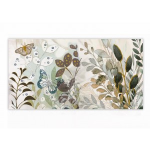 Pannello giardino con farfalle argento e oro - cm 100 x 50