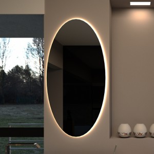 Specchio ovale con led - cm 60 x 120