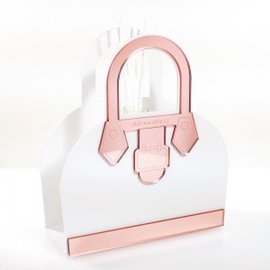 Profumatore borsetta grande plex bianco decori specchio rosegold
