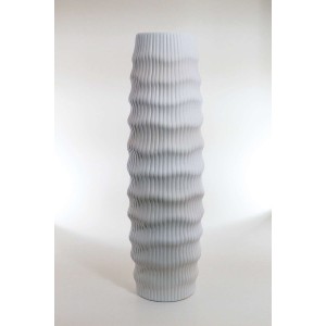 Vaso ovale in ceramica bianca