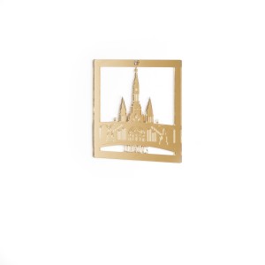 QUADRETTO LOURDES BASILICA PLEX ARGENTO cm 15x15