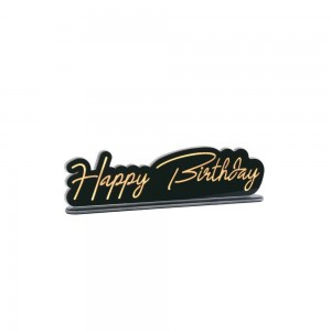 Party / Scritta led con base cm 48x15 "Happy Birthday" - plex nero