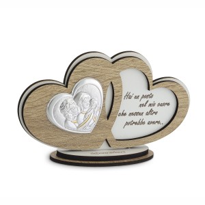 Icona cuori con frase e Sacra Famiglia 