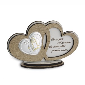 Icona cuori in legno con frase Cresima