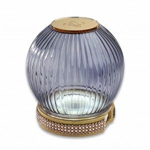 Savoia / Sfera grande vetro lustro nero con led ricaricabile usb