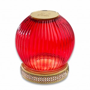 Savoia / Sfera grande vetro lustro rosso con led ricaricabile usb