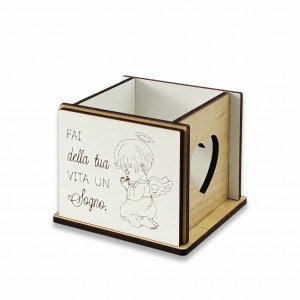 Witty / Cassetta legno angelo incisione personalizzata - sfuso