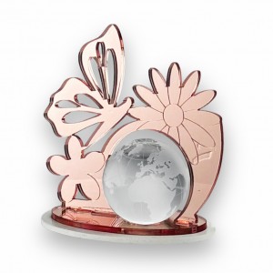 Melody / Farfalla plex rosegold con mappamondo