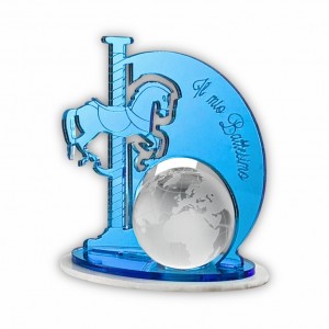 Melody / Carosello plex blu con mappamondo