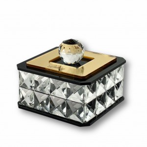 Narciso / Scatola plex nero e oro con cristalli
