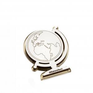 Magnete con mappamondo specchio oro 