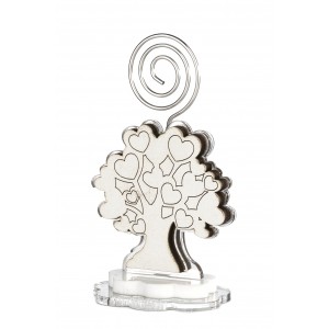 Portafoto clip con albero della vita in specchio argento