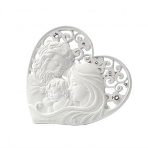 Icona grande a forma di cuore sacra famiglia