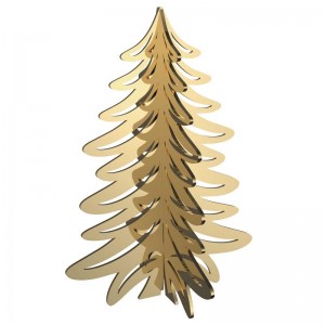 Albero di natale piccolo in specchio oro - cm 18 x 25 h