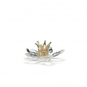 Ninfea cristallo 5 petali con corona di strass oro