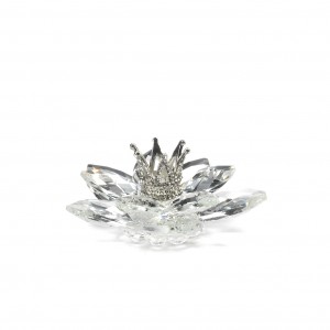 Ninfea cristallo 10 petali con corona di strass argento