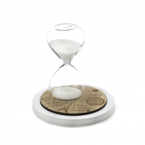 Clessidra media in vetro con base in legno
