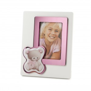 Portafoto in plex rosa con stampa orsetta