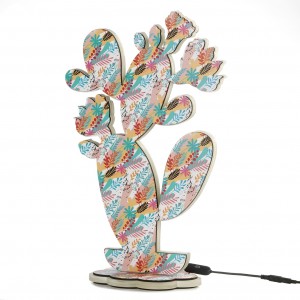 Lampada led a forma di fico d'india in plex stampa jungle