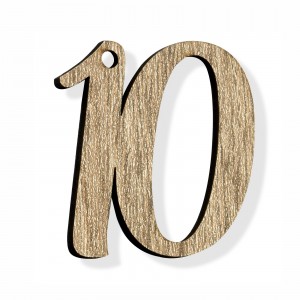 PEND-NUMERO"10" CM 4H LEGNO (SFUSO IMBUST.)                     