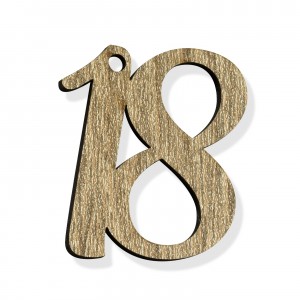 PEND-NUMERO"18" CM 4H LEGNO (SFUSO IMBUST.)                     