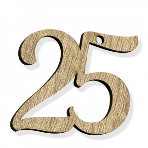 PEND-NUMERO"25" CM 4H LEGNO (SFUSO IMBUST.)                     