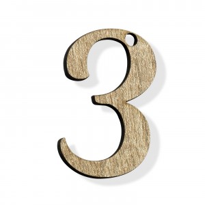 PEND-NUMERO"3" CM 4H LEGNO (SFUSO IMBUST.)                      