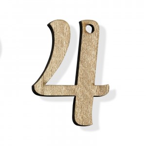 PEND-NUMERO"4" CM 4H LEGNO (SFUSO IMBUST.)                      