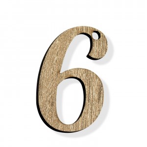 PEND-NUMERO"6" CM 4H LEGNO (SFUSO IMBUST.)                      