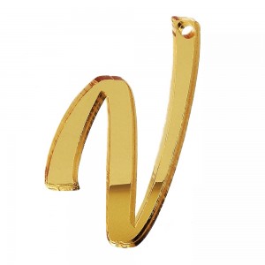 PEND-LETTERA "V" CM 4H PLEX SPECCH-ORO (SFUSO IMBUST.)          
