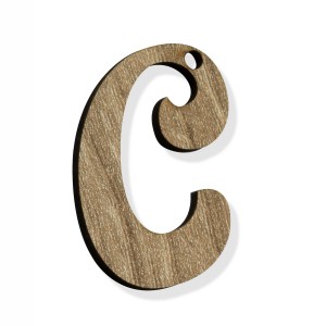 PEND-LETTERA "C" CM 4H LEGNO (SFUSO IMBUST.)                    