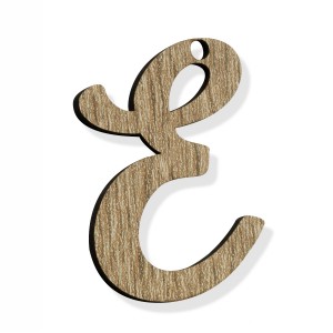 PEND-LETTERA "E" CM 4H LEGNO (SFUSO IMBUST.)                    