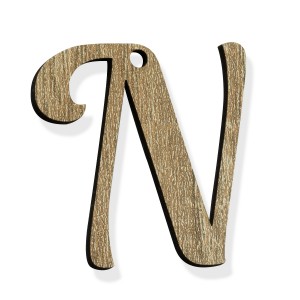 PEND-LETTERA "N" CM 4H LEGNO (SFUSO IMBUST.)                    