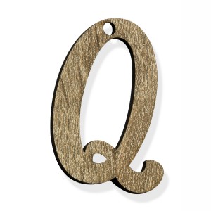 PEND-LETTERA "Q" CM 4H LEGNO (SFUSO IMBUST.)                    