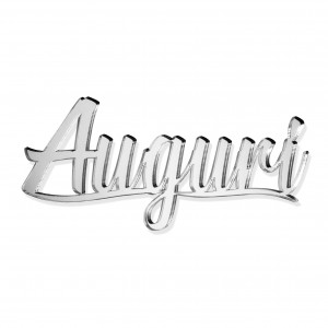SCRITTA "AUGURI"CM 15 PLEX SPECCH-ARG (SFUSO IMBUST)            