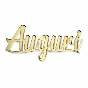 SCRITTA "AUGURI"CM 15 PLEX SPECCH-ORO (SFUSO IMBUST)            