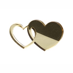 APPLICAZ. DOPPIO CUORE CM 4*4 PLEX ORO (SFUSO IMBUST.)