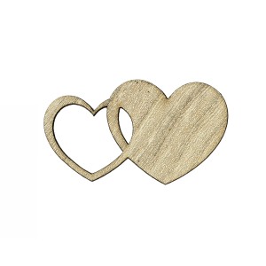 APPLICAZ. DOPPIO CUORE CM 4*4 LEGNO(SFUSO IMBUST.)